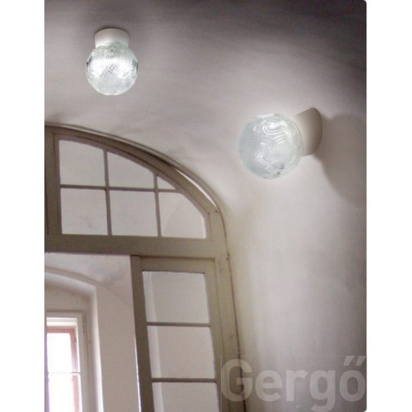 "Gergő" falikar, 60W Kristály mintás gömb üvegbúra