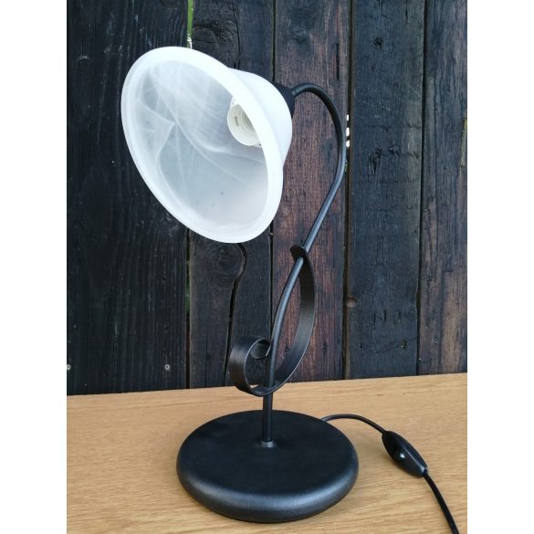 Szarvasi Róma kovácsolt vas asztali lámpa, fekete,  1X60W E27 