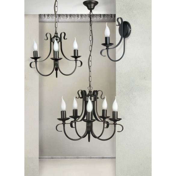 Szarvasi "Aquincum" kovácsolt vas falikar, 1X max 40W E14