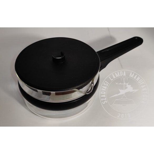 Szerelt üveg kiöntő edény Szarvasi 2-6 sz. elektromos kávéfőzőhöz (német gyártmányú üveggel, mikrózható)