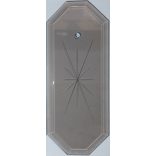 "Amerikai" nyolcszögletű füstszínű metszett üveglap Szarvasi akasztós üveglapos lámpákhoz