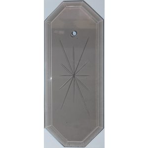 "Amerikai" nyolcszögletű füstszínű metszett üveglap Szarvasi akasztós üveglapos lámpákhoz