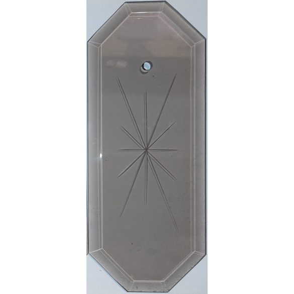 "Amerikai" nyolcszögletű füstszínű metszett üveglap Szarvasi akasztós üveglapos lámpákhoz