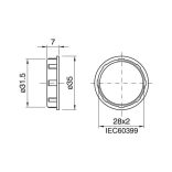 E-14 menetes rögzítőgyűrű csillárfoglalatokhoz. (Fehér)
