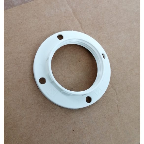 E-14 menetes rögzítőgyűrű csillárfoglalatokhoz, széles. (Fehér)