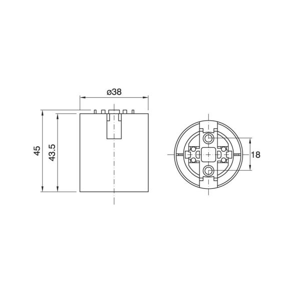 E-27 Egyrészes foglalat, műanyag