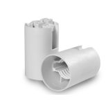 E-14 Egyrészes sima foglalat, műanyag, fekete, fehér