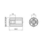 E-14 Egyrészes csillár foglalat, műanyag, fekete, fehér