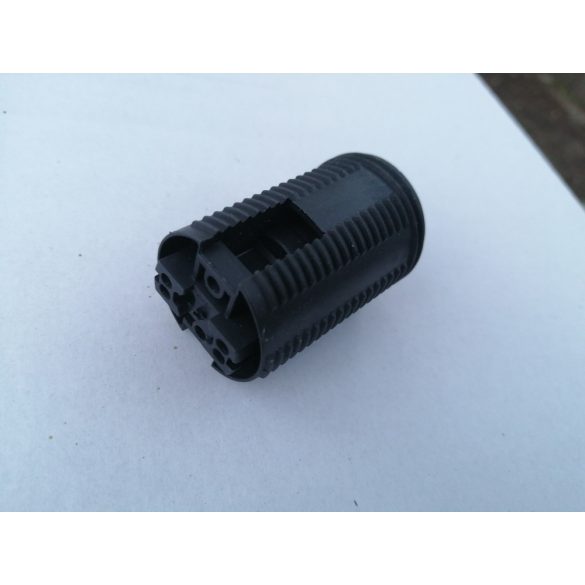 E-14 Egyrészes csillár foglalat, műanyag, fekete, fehér