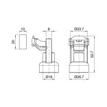 E-14 Egyrészes foglalat műanyag bepattintós felfogatással (Arditi)