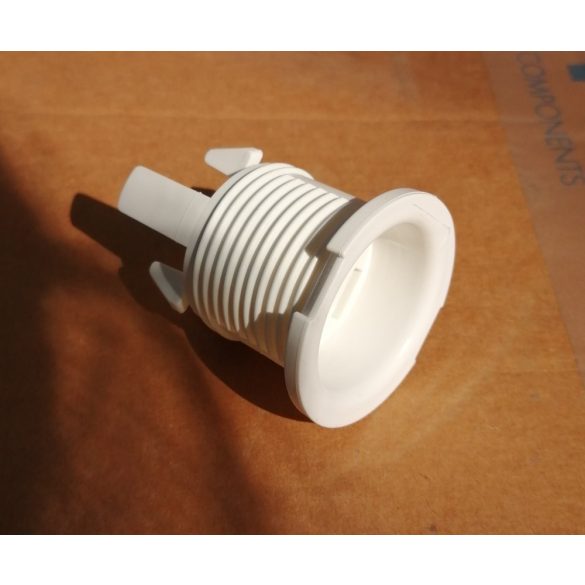 E-14 Foglalat sapka talpas, külső menetes rögzítéssel, beépített tehermentesítővel egyrészes foglalatokhoz. 