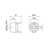 E-14 Foglalat sapka műanyag M10x1mm felfogatással egyrészes foglalatokhoz. 