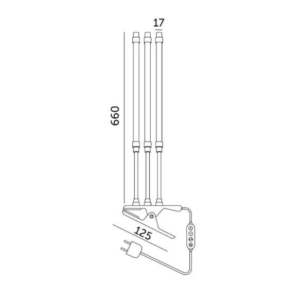 LED növénynevelő lámpa LED VITARO 3 csiptetős 10W – Kobi Design