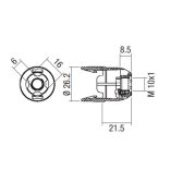 VLM E-14 Foglalat sapka műanyag M10x1mm felfogatással egyrészes foglalatokhoz. (Fehér)