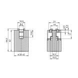 Vossloh-Schwabe  E-14 Egyrészes csillár foglalat, műanyag, fekete