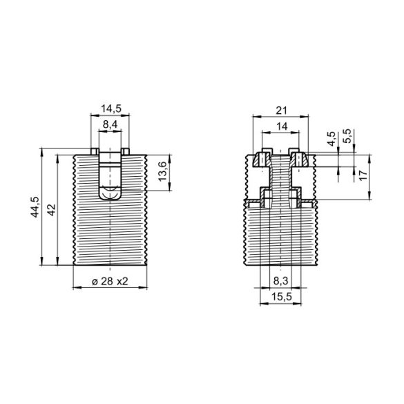 Vossloh-Schwabe  E-14 Egyrészes csillár foglalat, műanyag, fekete