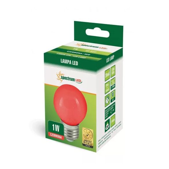 LED KISGÖMB E27 1W piros