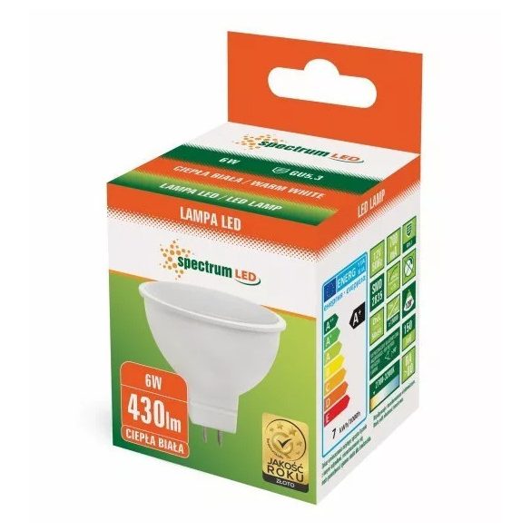 LED MR16 12V 6W SMD 100° WW