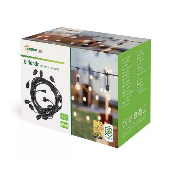 Kültéri Fényfüzér "GIRLANDA" 10 méter 10 X E27