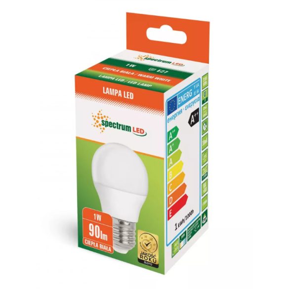LED G45 E27 1W WW (melegfehér)