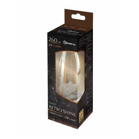 LED GYERTYA E14 230V Retro 2W